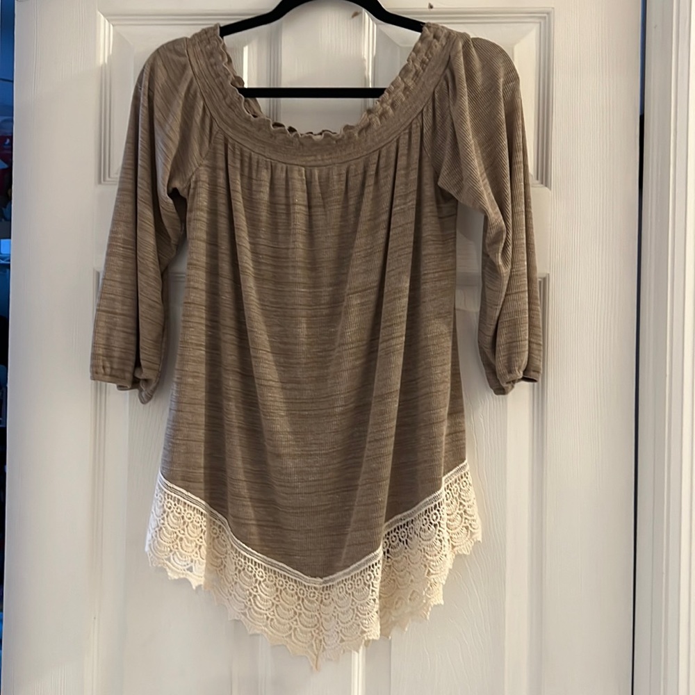 Tan & Cream Top NWOT